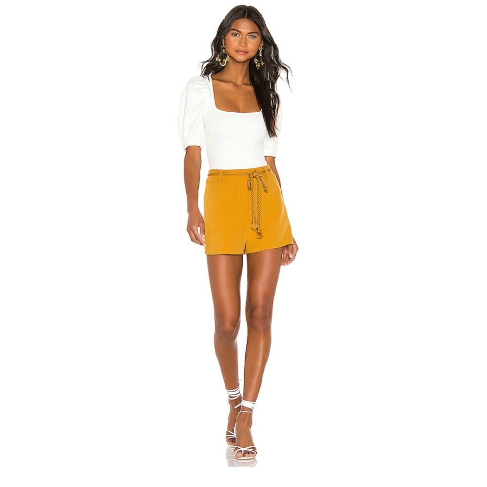 Revolve L'Acadamie hyde short mustard yellow